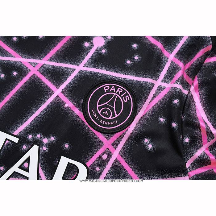 Tuta da Track Paris Saint-Germain Jordan 25/26 Manica Corta Nero Rosa - Pantaloncini